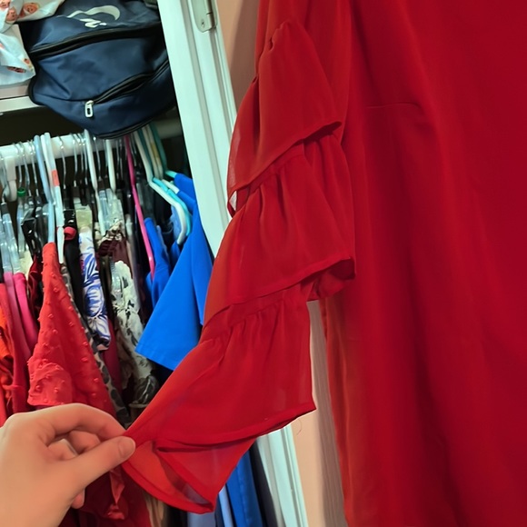 Red AVA & VIV long sleeved blouse - Picture 2 of 7